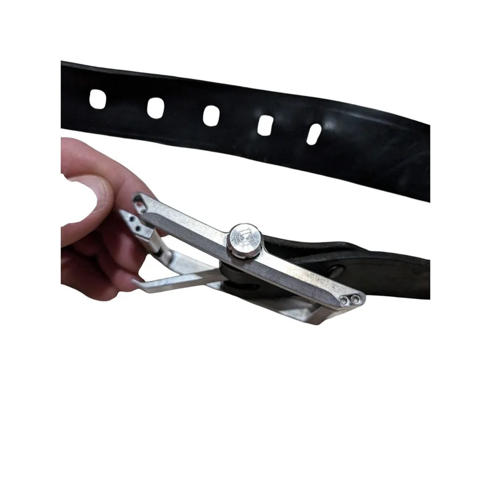 Dango Belt‎ Black Leather EDC Belt Metal Buckle Made in USA Adjustable 27-33